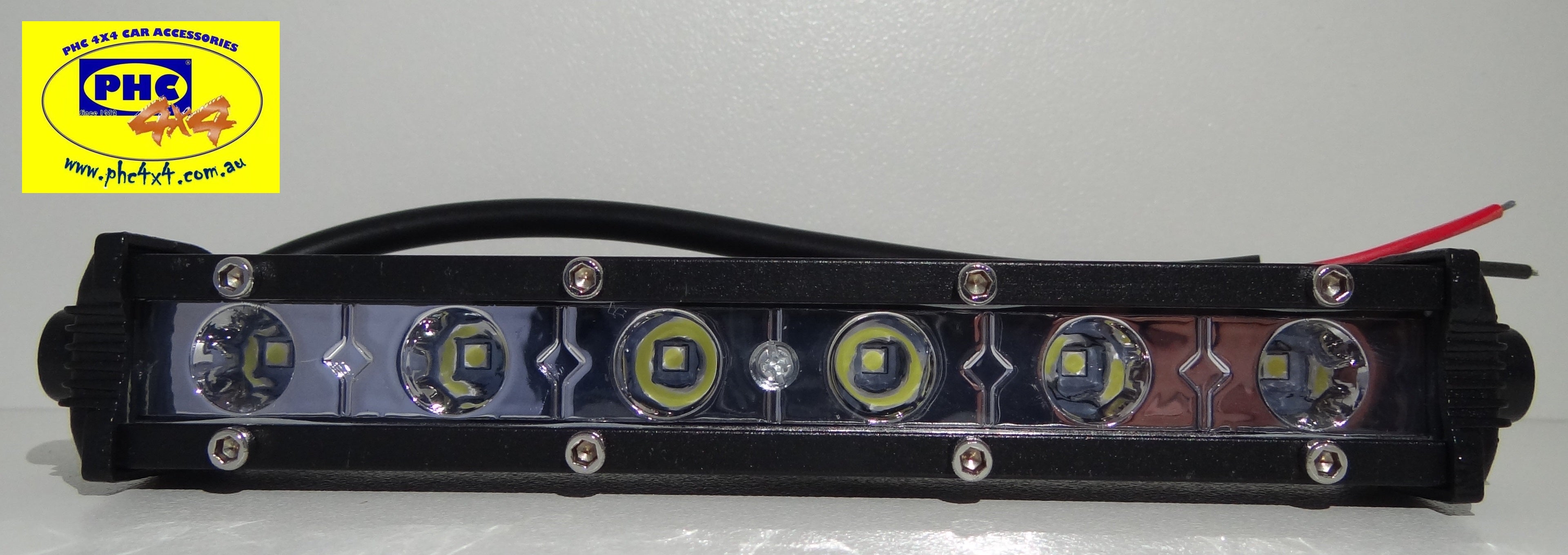 6 LED Bar small 1 row 18w, white light – PHC 4x4 CAR ACCESSORIES